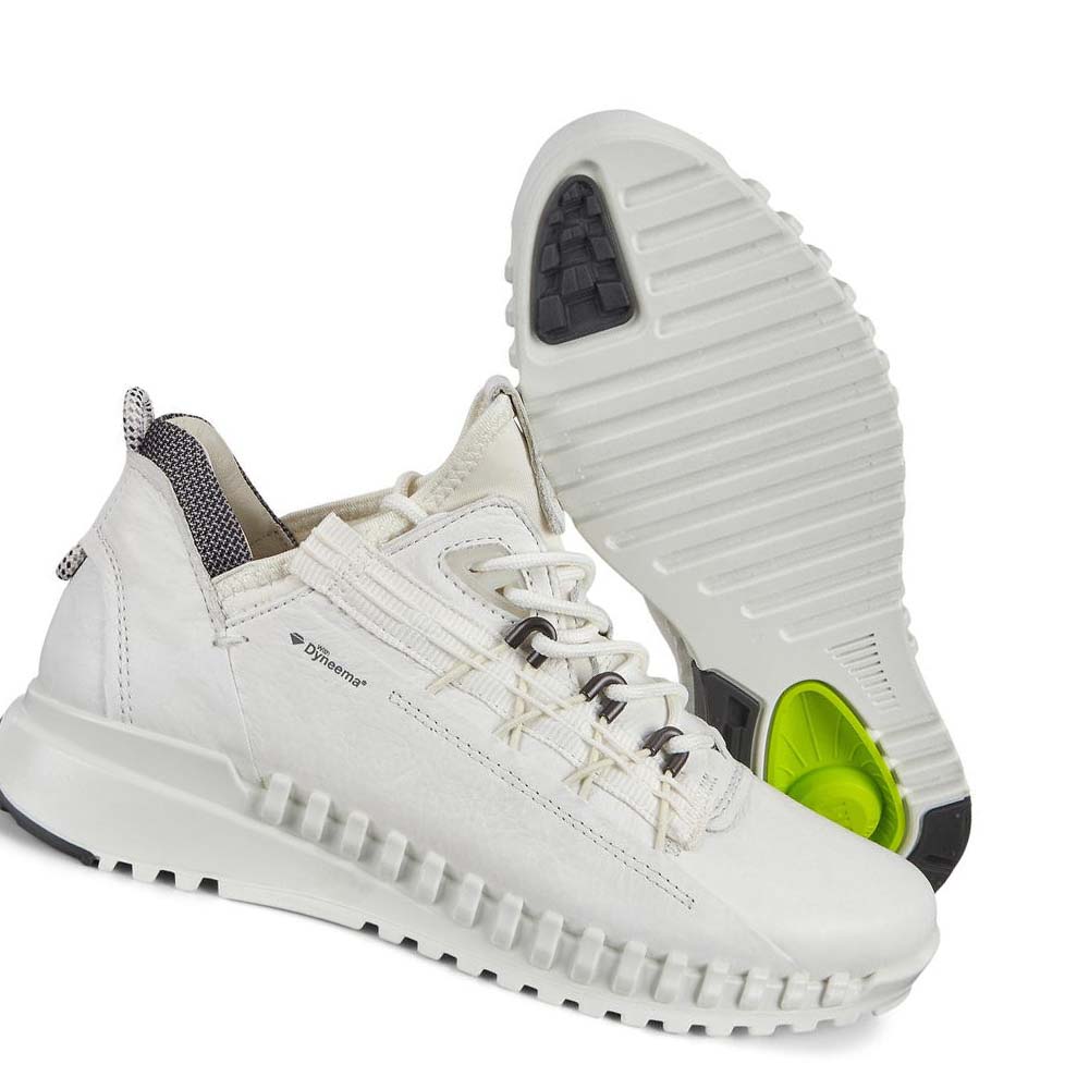 Women's Ecco Zipflex Low Dyneema Sneakers White | Canada 269RVD